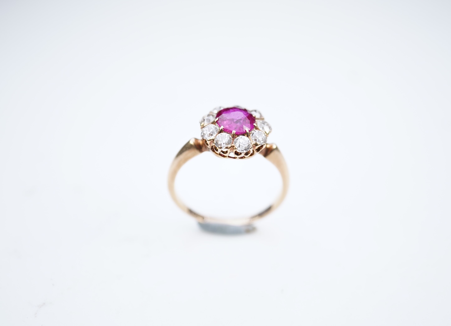 A fine ruby and diamond ring, circa 1900